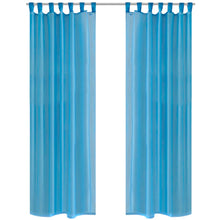 2 x Transparente Gardine Fertiggardine 140 x 225 cm türkis