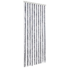 Insektenschutz-Vorhang Grau und Weiß 90x220 cm Chenille