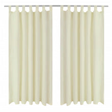 Vorhänge Gardinen aus Satin 2-teilig 140 x 245 cm Creme