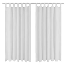 Vorhänge Gardinen aus Satin 2-teilig 140 x 175 cm Weiß