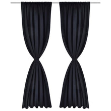 Verdunkelungs-Vorhänge mit Schlaufen 135 x 245 cm Schwarz blackout