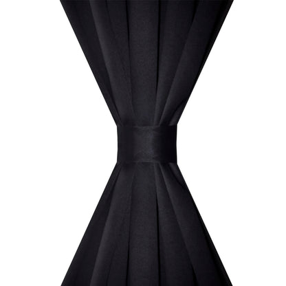 Verdunkelungs-Vorhänge mit Schlaufen 135 x 245 cm Schwarz blackout