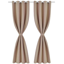 Verdunkelungs-Vorhänge mit Metallringen 135 x 245 cm Creme blackout