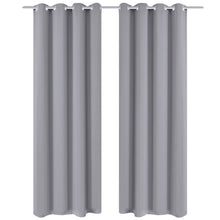 Verdunkelungs-Vorhänge mit Metallringen 135 x 245 cm Grau blackout