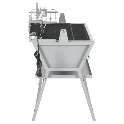 BBQ Grill mit Drehspieß Eisen und Edelstahl