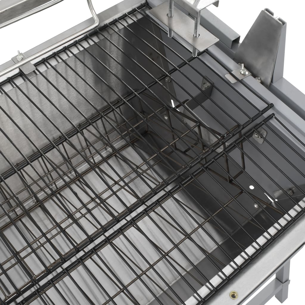 BBQ Grill mit Drehspieß Eisen und Edelstahl