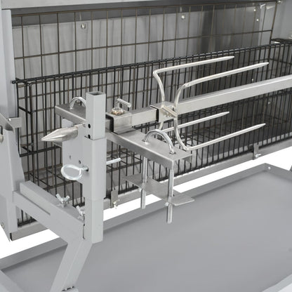 BBQ Grill mit Drehspieß Eisen und Edelstahl