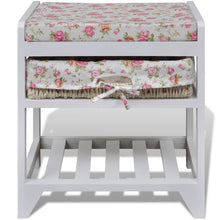 Sitzbank mit Schuhregal und Aufbewahrungskorb Paulownia Holz