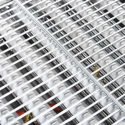 vidXL Gastro-Gasgrill 3 Flammen Edelstahl Silbern