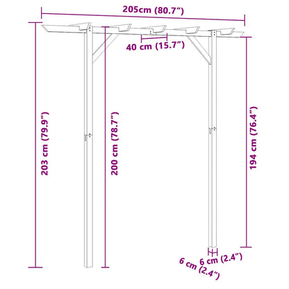 Gartenpergola 205x40x203 cm Holz