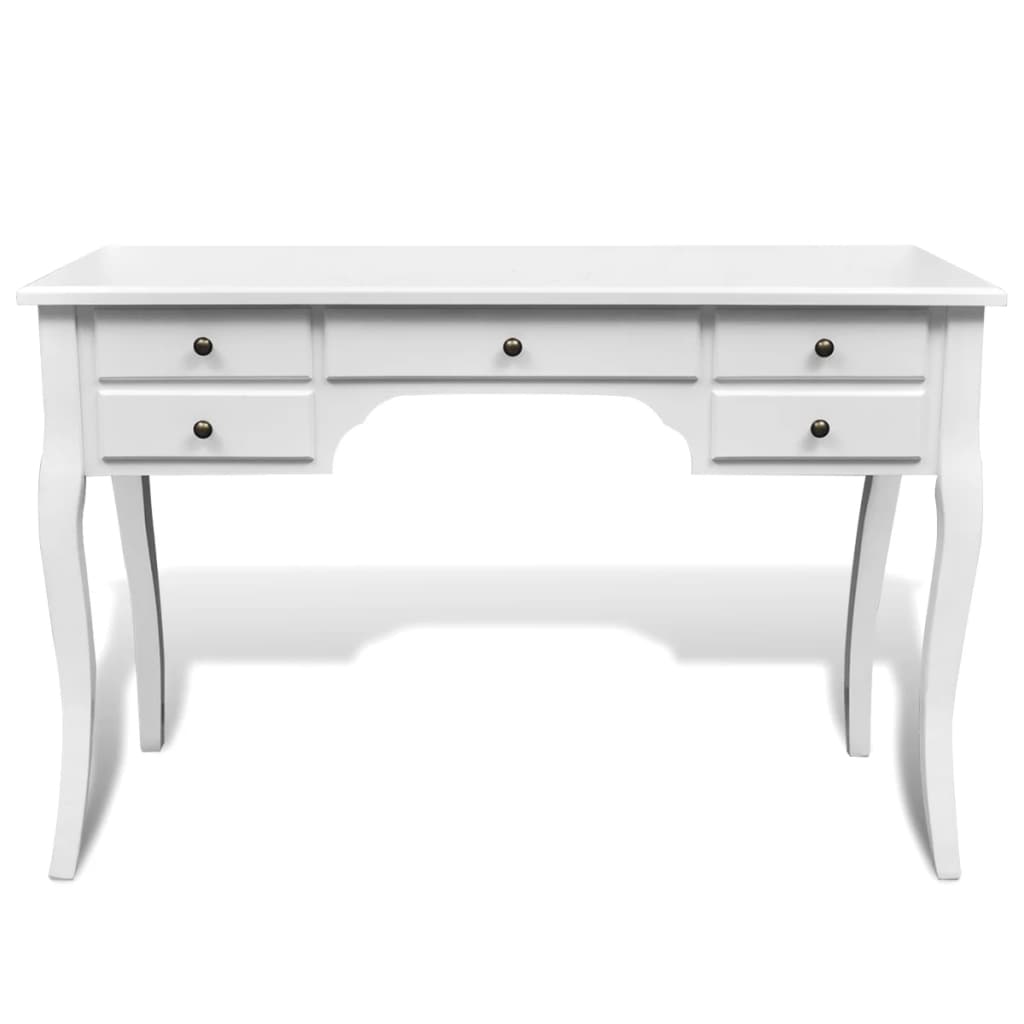 Französischer Holz-Schreibtisch mit geschwungenen Beinen 5 Schubladen