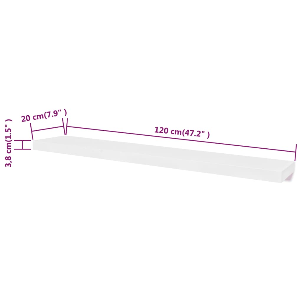 Wandregale 2 Stk. MDF Weiß