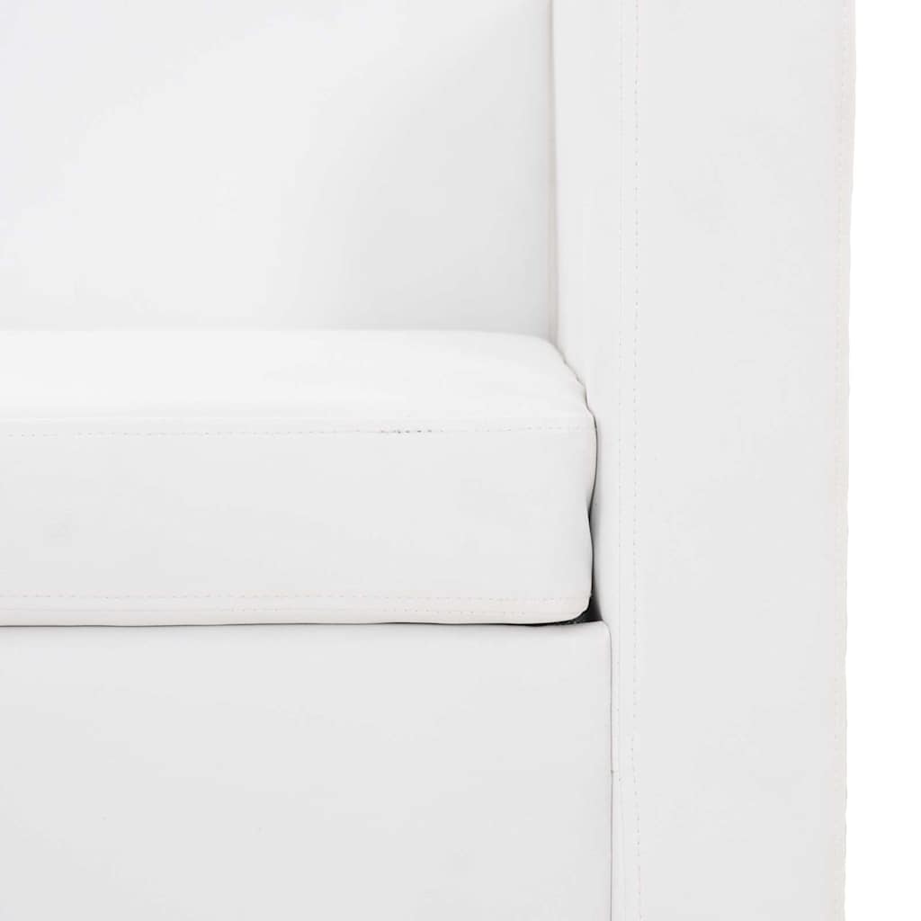 2-Sitzer-Sofa Kunstleder Weiß