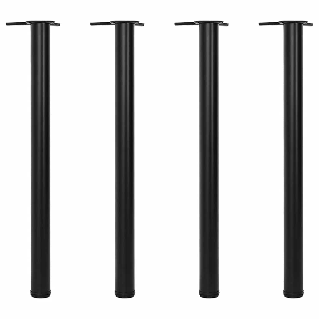4 höhenverstellbare Tischbeine Schwarz 870 mm