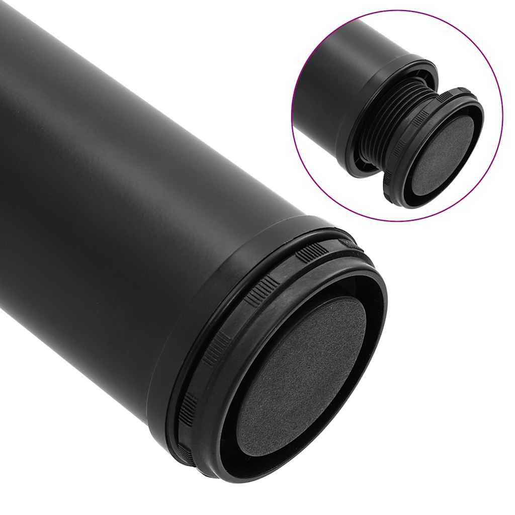 4x höhenverstellbares Tischbein Schwarz 710 mm