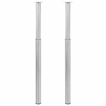 2 x Teleskopfuß Stützfuß Tischbein Nickel gebürstet 710mm-1100mm