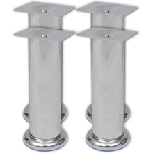 4 x Möbelfuß Sofafuß Sockelfuß Chrom rund 180 mm