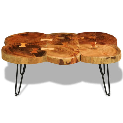 Couchtisch 35 cm 6 Baumscheiben Massivholz Akazie