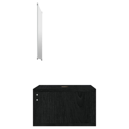 2-tlg. Badmöbel-Set Schwarz Holzwerkstoff