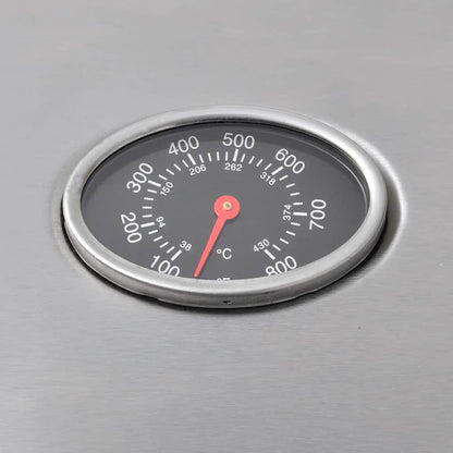 Gasgrill 4+1 Flammen Schwarz und Silbern