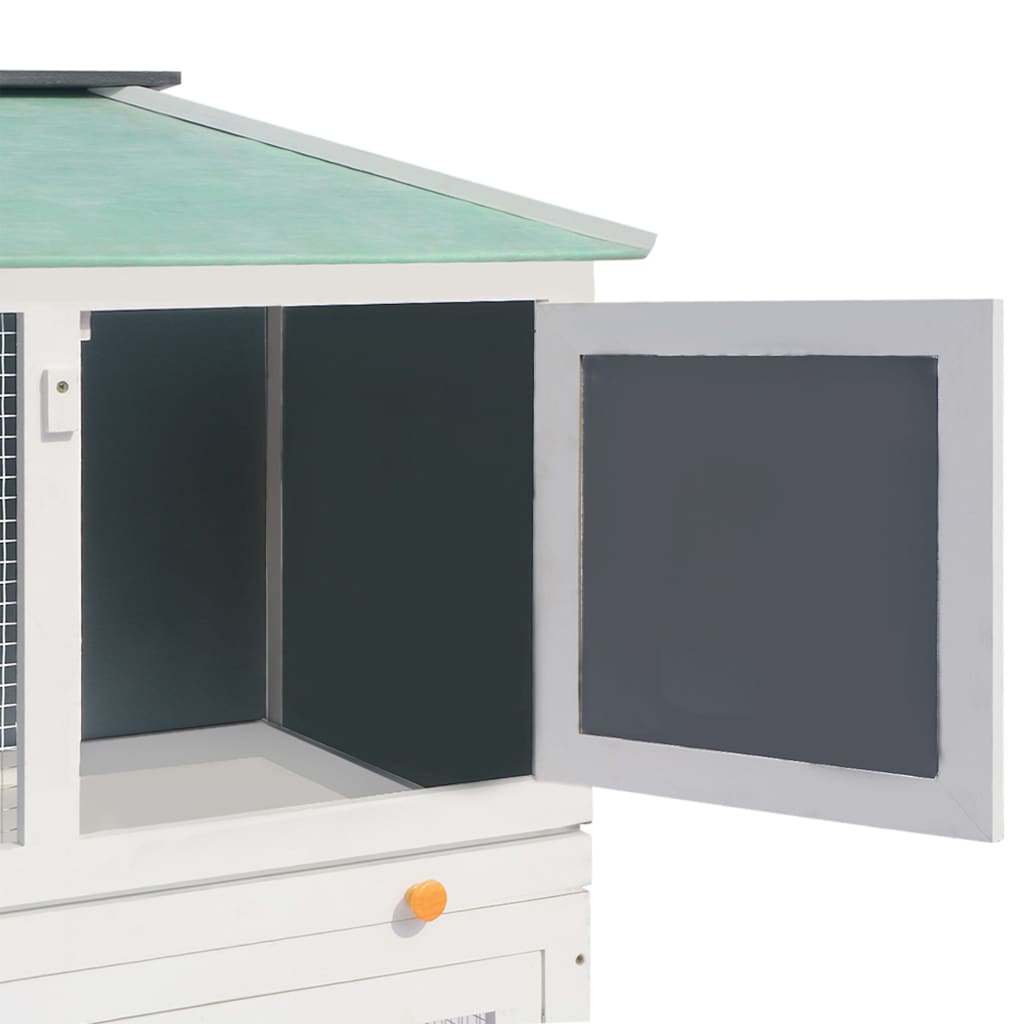 Kleintier-/Kaninchenstall 2 Etagen Holz Schwarz