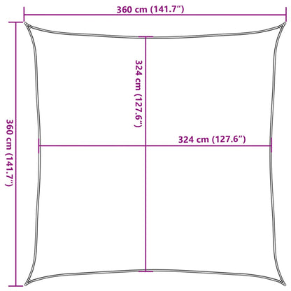 Sonnensegel HDPE Quadrat 3,6x3,6 m Anthrazit