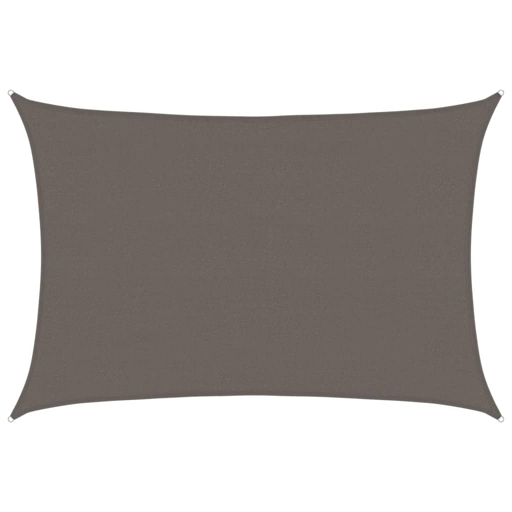 Sonnensegel HDPE Rechteckig 4x6 m Anthrazit