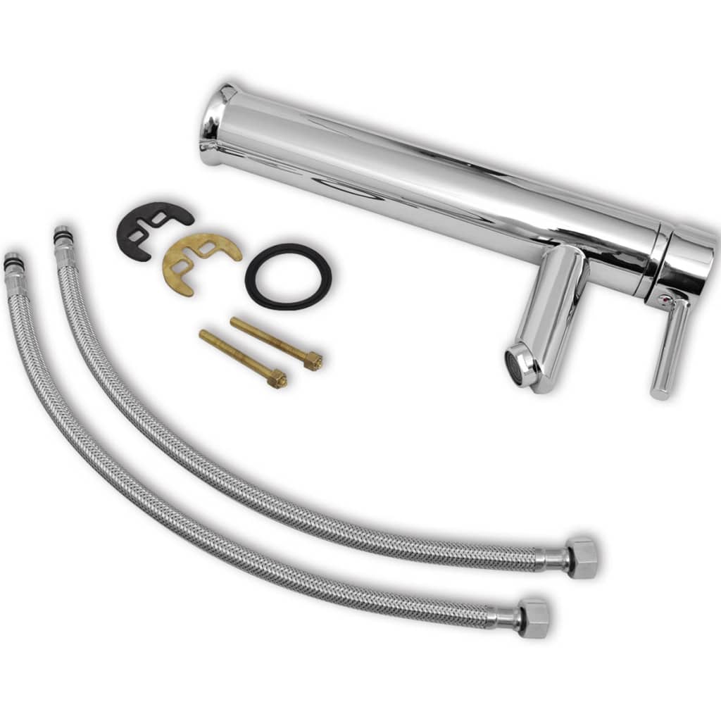 4-tlg. Badmöbel-Set mit Waschbecken und Wasserhahn Beige