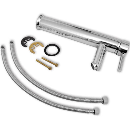 4-tlg. Badmöbel-Set mit Waschbecken und Wasserhahn Beige