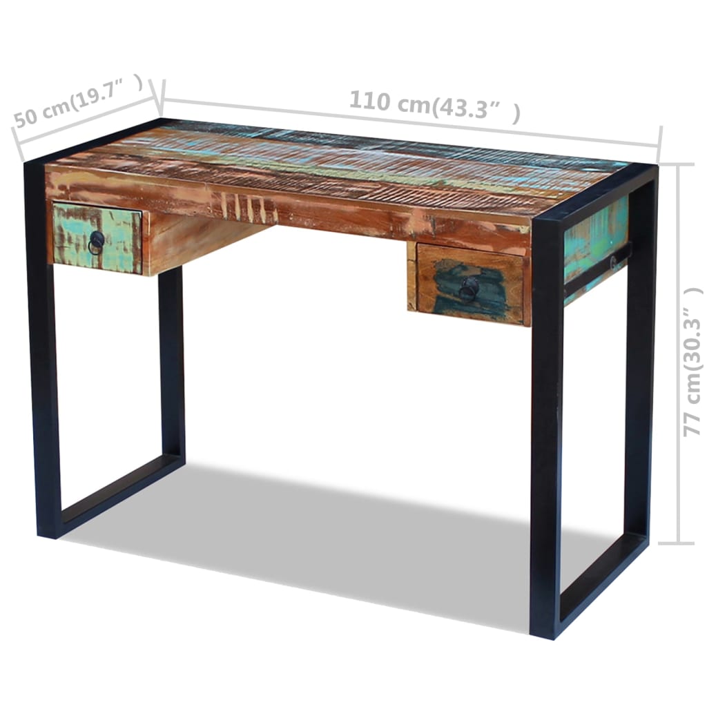 Schreibtisch Altholz 110 x 50 x 77 cm Recyceltes Massivholz