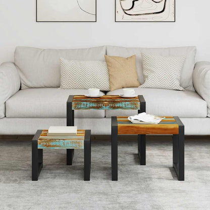 3-tlg. Satztisch-Set Altholz