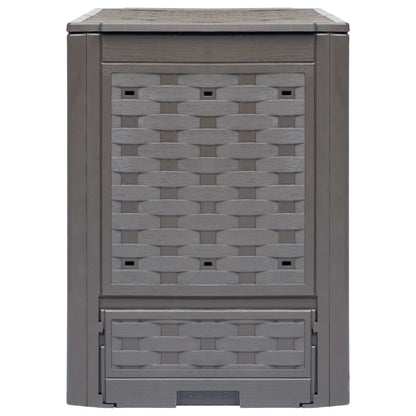 Gartenkomposter Braun 60x60x83 cm 300 L Kunststoff Rattan
