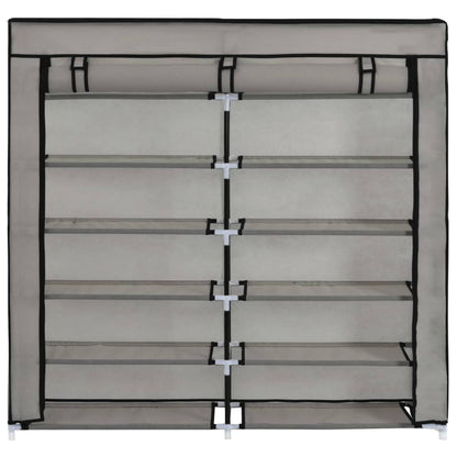 Schuhschrank mit Abdeckung Grau 115 x 28 x 110 cm Stoff