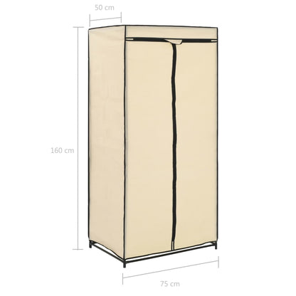 Kleiderschrank Creme 75×50×160 cm