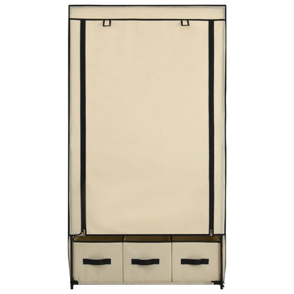 Kleiderschrank Creme 87 x 49 x 159 cm Stoff