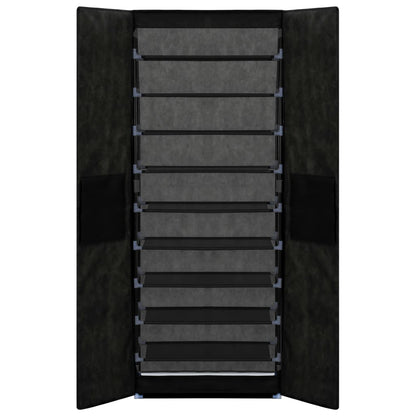 Schuhschrank Schwarz 60x30x166 cm Stoff