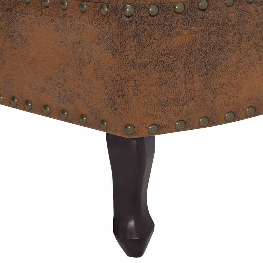 Chaiselongue Braun Wildleder-Optik