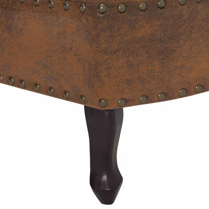 Chaiselongue Braun Wildleder-Optik