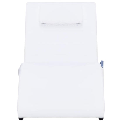 Massage-Chaiselongue mit Kissen Weiß Kunstleder