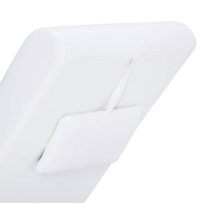 Massage-Chaiselongue mit Kissen Weiß Kunstleder