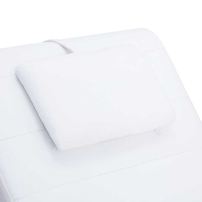 Massage-Chaiselongue mit Kissen Weiß Kunstleder