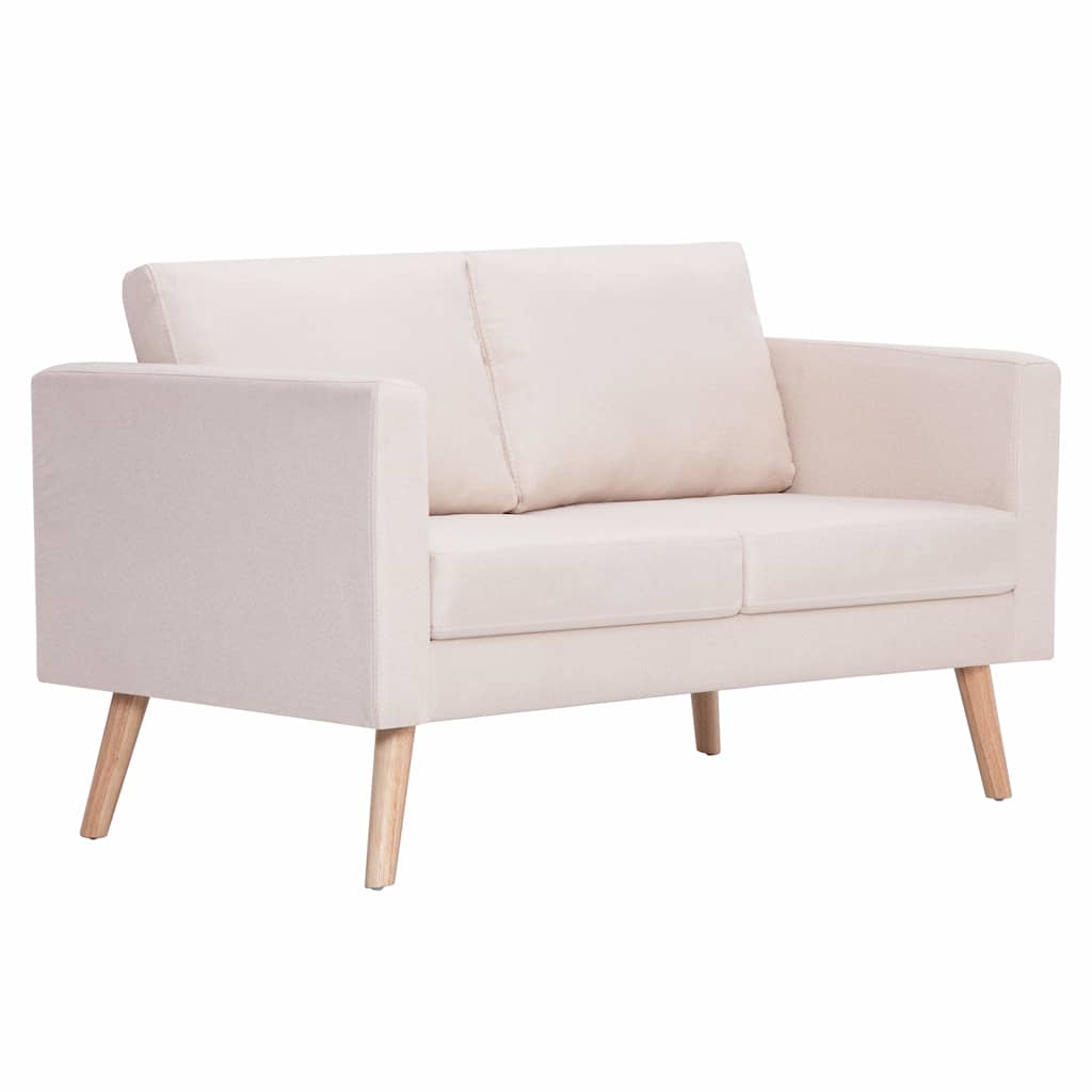 2-Sitzer-Sofa Stoff Cremeweiß