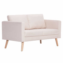 2-Sitzer-Sofa Stoff Cremeweiß