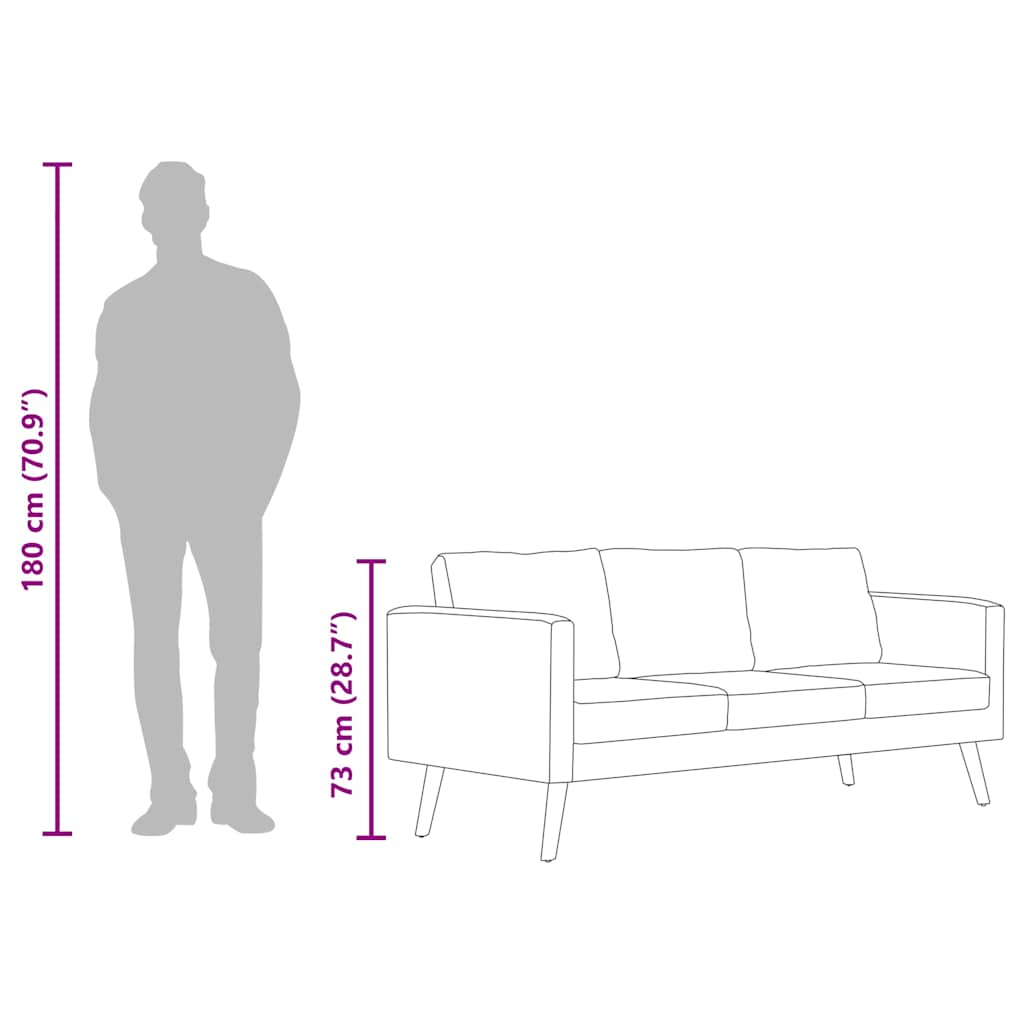 3-Sitzer-Sofa Stoff Taupe