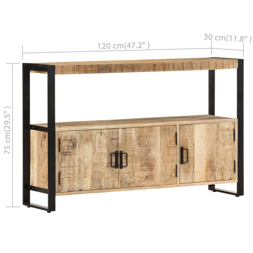 Beistellschrank 120x30x75 cm Massivholz Mango