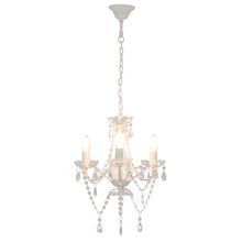 Kronleuchter mit Perlen Weiß Rund 3×E14