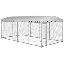 Outdoor-Hundezwinger mit Überdachung 7,6x3,8x2,3 m