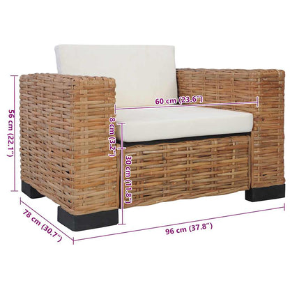 Sessel mit Kissen Natürliches Rattan