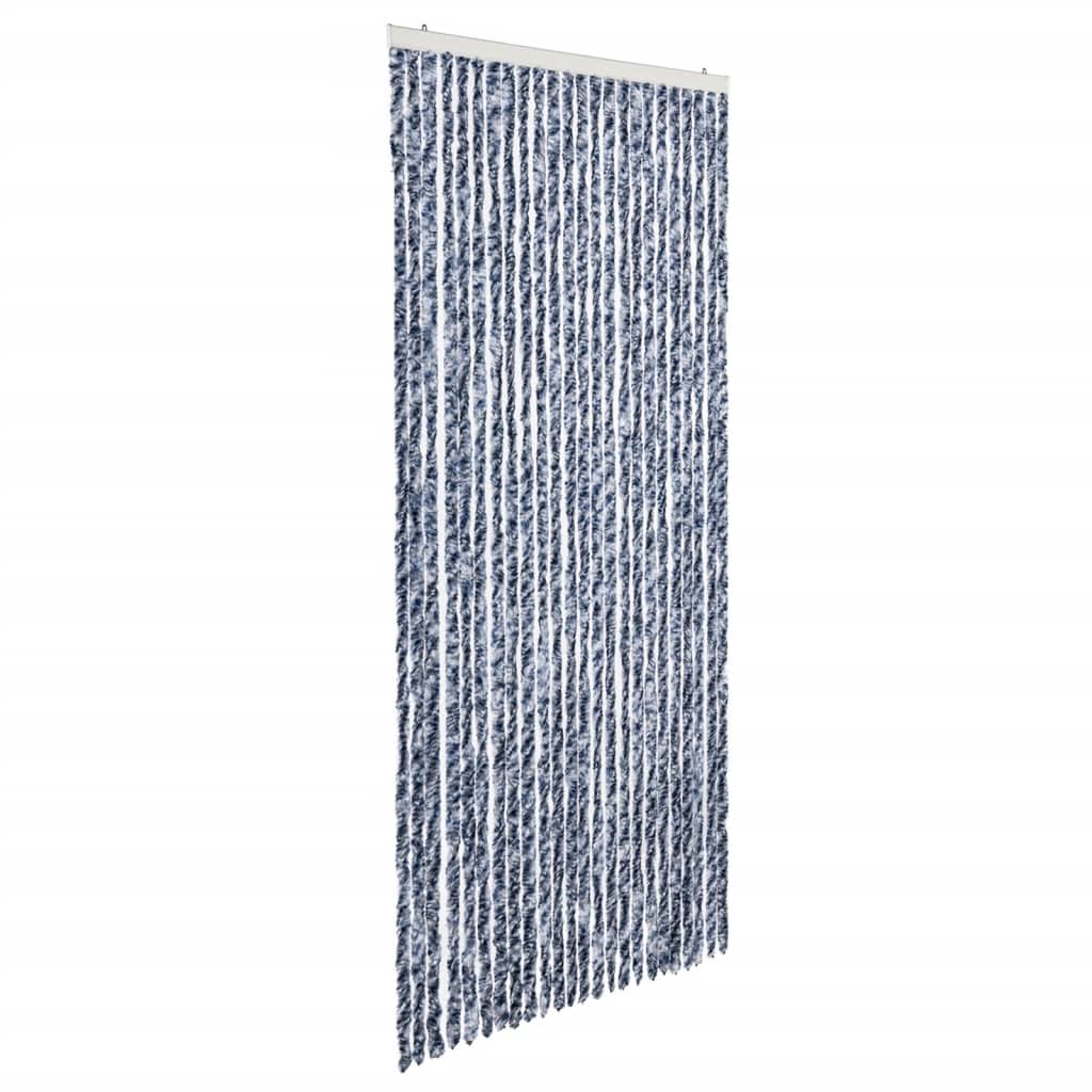 Insektenschutz-Vorhang Blau Weiß Silbern 100x220cm Chenille
