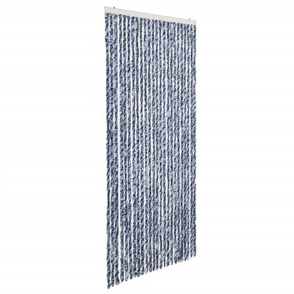 Insektenschutz-Vorhang Blau Weiß Silbern 100x220cm Chenille
